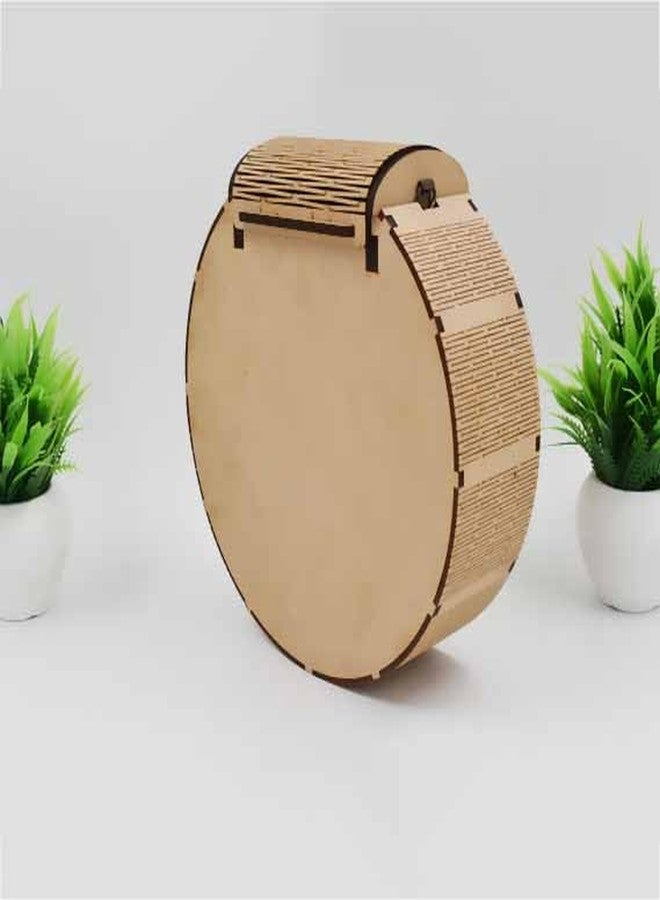 MeeCraft Stylish Wooden Clutch with Detachable Shoulder Strap and Magnetic Closure - Women's Hand Purse (24x9x24cm, Brown) - Image 4
